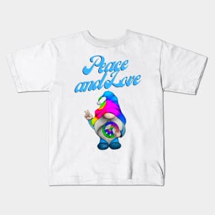 Christmas Pyjama, Peace and Love, Hippie Gnome, Holiday T Kids T-Shirt